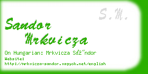 sandor mrkvicza business card